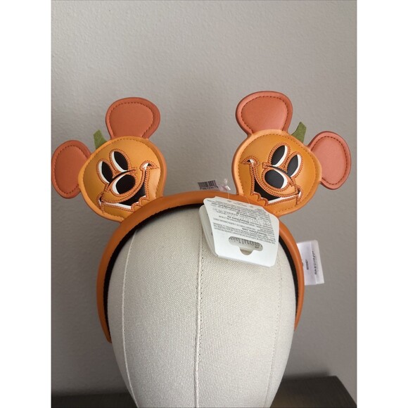 Disney Mickey Mouse 2025 Halloween Headband Pumpkin Jack O Lantern Ears NEW - Picture 1 of 12